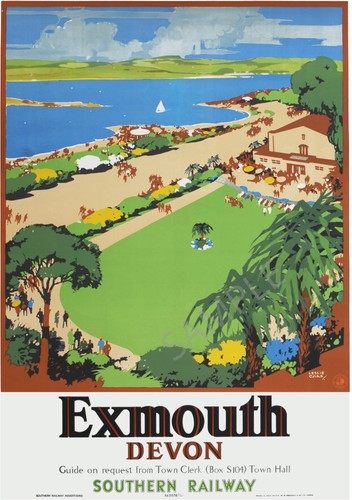 Vintage railway poster - vintage, exmouth
