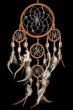 NEW NATIVE AMERICAN INDIAN STYLE DREAM CATCHER LIGHT BROWN /dcny11trishellhbr