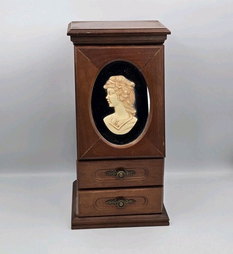 Vintage wooden jewelry armoire - wooden,