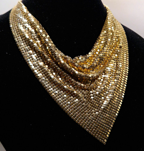 Vintage 1970s gold mesh bib - vintage,