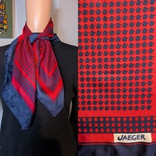 Vintage Silk Jaeger Red Navy