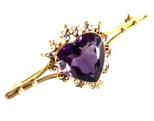 Antique 9ct Gold Heart Brooch