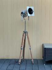 Refurbished Vintage Spotlight From Theater, Decorative Tripod Light