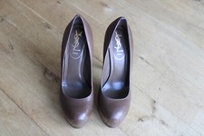 YSL Yves Saint Laurent Court Tribute Brown Leather Heels - UK Size 4 EU 37