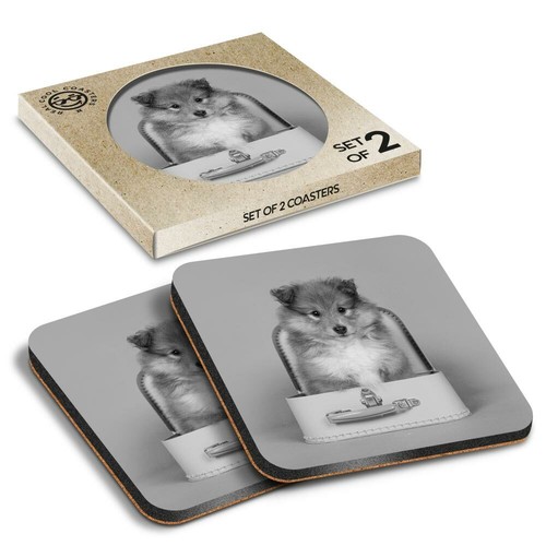 Boxed square coasters - boxed,