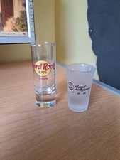 Hard Rock Cafe Tall Shot Glass Rome  & Planet Hollywood Shot Glass-Rome