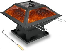 Square fire pit bbq grill - pit,