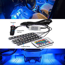 RGB 7Color LED Neon Strip Light Remote Control For Car Interior Lighting