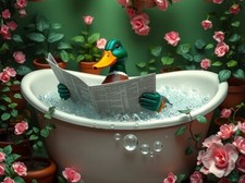 Duck in Bath Metal Sign, Duck Plaque, Duck sign