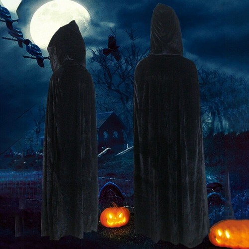 Velvet hooded robe - hooded, cloak