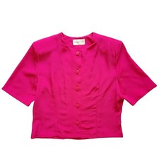 Berkertex Pink Blouse With Shoulder Pads - Size 10