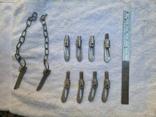 Trailer fixings - 8 x large antiluce tailgate drop catches, cotter pins & chain