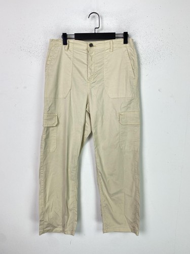 Cream plain cargo trousers - cargo,