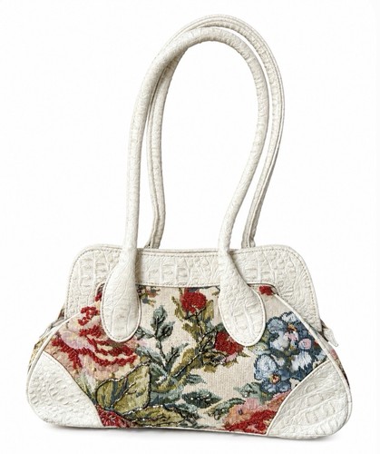 Y2k tapestry bag white faux - y2k,
