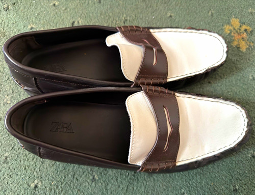 Zara men leather colourblock - men's,