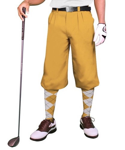 Golf knickers gold microfiber - golf,