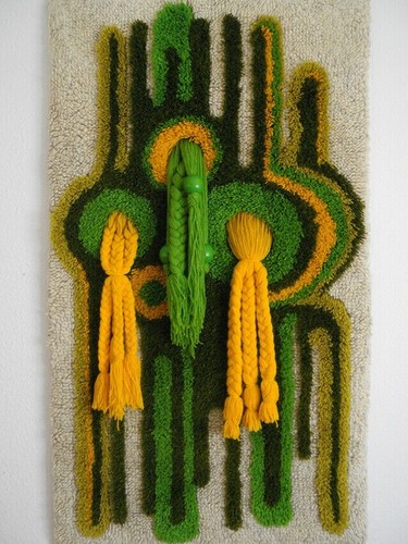 70s wool wall hanging - , rug