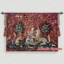 (LARGE) SIGHT The Lady & Unicorn Medieval Tapestry Wall Hanging Jacquard Weave
