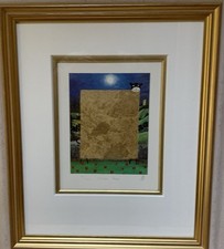 Mackenzie Thorpe GOLDEN SHEEP Framed Mounted Print Limited Edition with COA