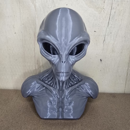 Grey alien bust printed - bust, 3d