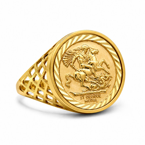 9ct yellow gold - gold, half