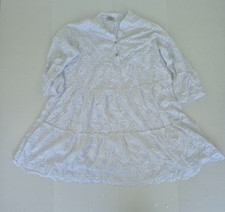 NINA MURATI Dress 16 White Long Sleeve Knee Length Broderie Lace Lined