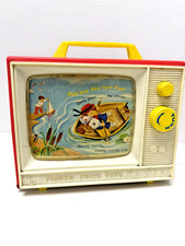Fisher Price Toys Vintage 1966 Two Picture Stories Giant Screen Music Box TV