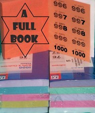 Raffle tickets FULL books 1000 800 500 400 200 100 pick of 5 cloakroom  colours