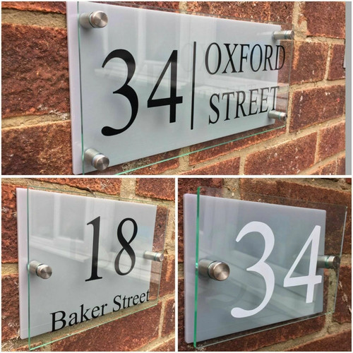 Modern house sign plaque door - house,