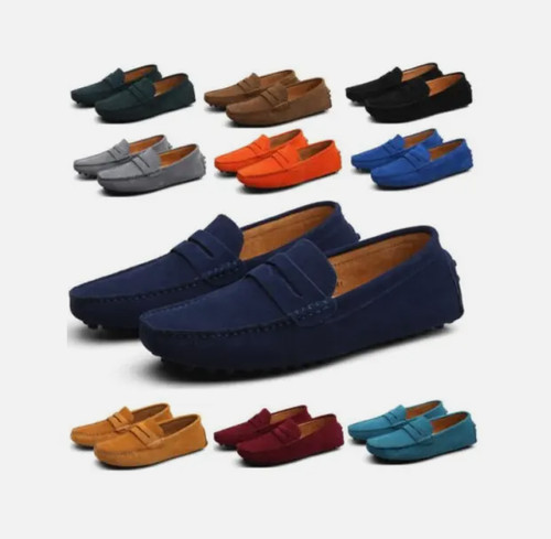 Men loafers suede leather - loafers,