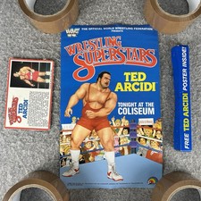 LJN Wrestling Superstars Ted Arcidi Poster 1986 Titan Sports W/ Card WWF WWE