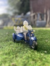 Vintage Michelin Man On Motorbike & Sidecar Cast Iron Statue Mascot Figure Bike