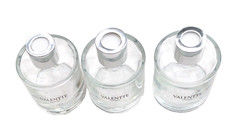 Pack of 3 x 100ml Empty Valentte Reed Diffuser Glass Bottles with Silver Collars