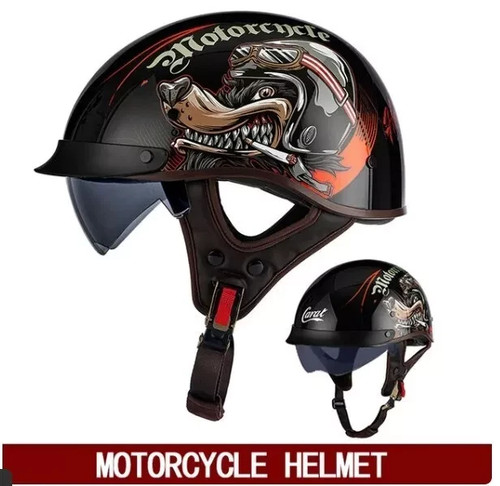 Round open face helmet - round,