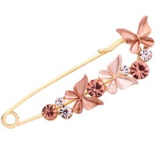 Women Girls Flower Safety Scarf Pin Sweater Hijab Shawl Butterfly Brooch Wedding