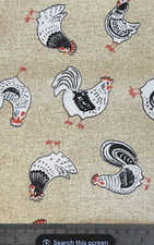 CRAZY CHICKENS Cotton Fabric