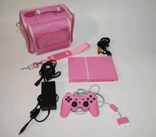 *Tested, Cleaned* Ps2 Slim Pink With Controller, Wires And Carry Bag