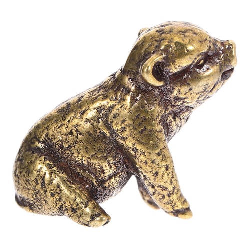Golden miniature brass pig - miniature,