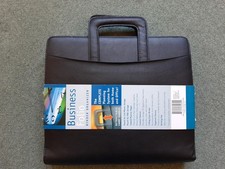 Black Business Folio Binder Organizer Planning System Document Case + Papers