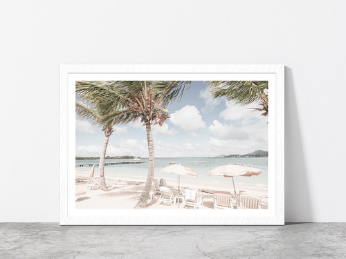 Palm trees huts in - &,