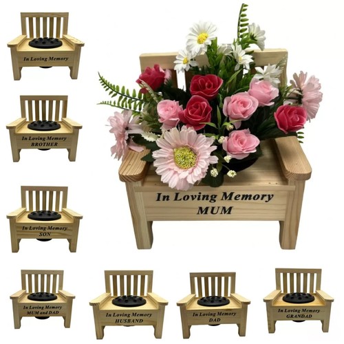 Memorial wooden bench with - ,