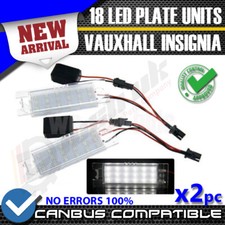 2x Vauxhall Astra H J VXR CORSA C D Zafira B Mokka WHITE LED Number Plate Units