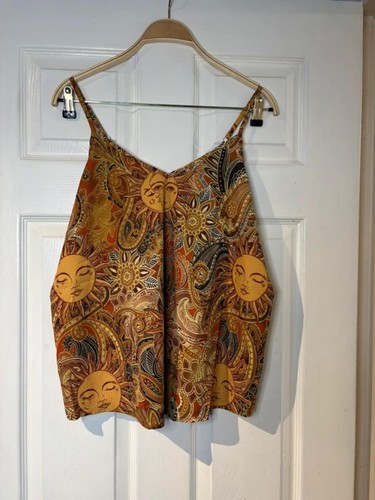 Yellow orange sun paisley cami - orange,
