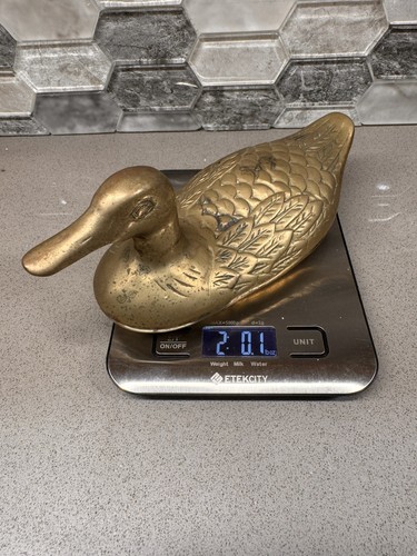 Vtg heavy brass duck - heavy,