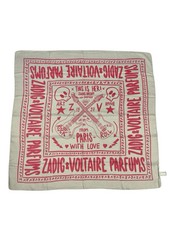 Zadig & Voltaire Parfums Scarf Gray Pink Polyester Square 35"