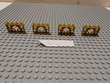 LEGO (19121) Pack of 4 Fence 1 x 4 x 2 Ornamental with 4 Studs WARM GOLD 