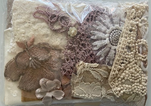 Slow stitch neutral - stitch, cream