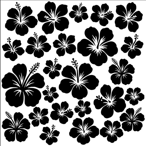 Hibiscus flowers vinyl decal - hibiscus,