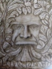 green man wall plaque stone
