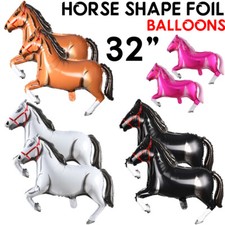 32" Horse Foil Balloon Kids Birthday Baloons Decoration Animal Supplies Helium